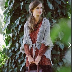 Romantic Hem & Thread Grey Crochet Cardigan S/M